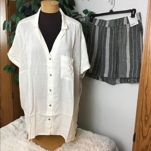 Sonoma 4Xoff white drop shoulder camp shirt And short set